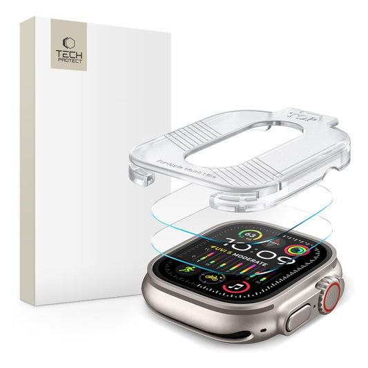 Tech-Protect Supreme Juego de láminas protectoras para Apple Watch Ultra Series, Juego 2 piezas, Cristal protegido