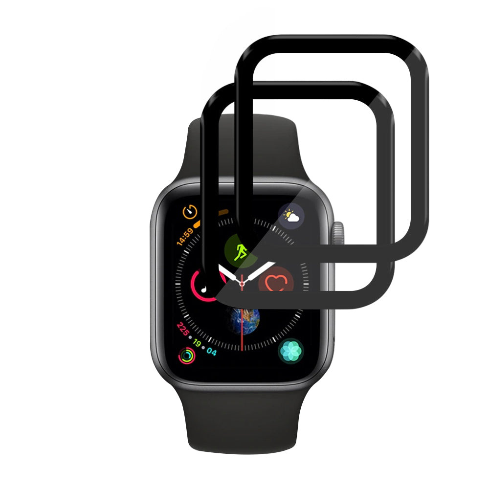 Folie de Protección Techsuit Nano Flex para Apple Watch 40mm Series, Set de 2 piezas, Plástico, Negra
