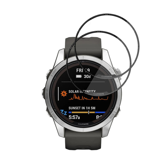 Folie de Protección Techsuit Nano Flex para Garmin Fenix 7S Pro Solar, Set de 2 piezas, Plástico, Negra