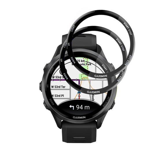 Folie de Protección Techsuit Nano Flex para Garmin Forerunner 570 47mm / 970, Set de 2 piezas, Plástico, Negra