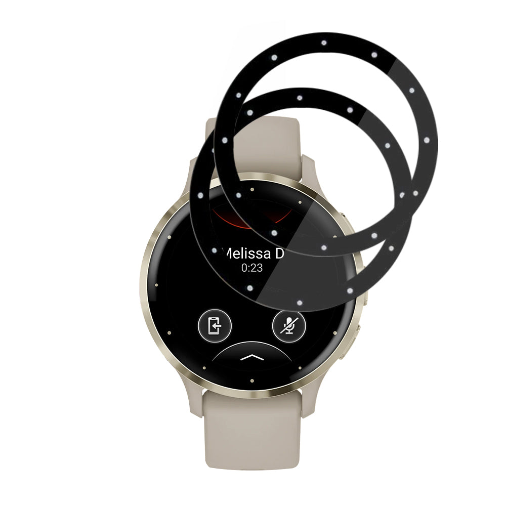 Protector de pantalla Techsuit Nano Flex para Garmin Venu 3S, Set de 2 piezas, Plástico, Negro