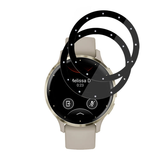 Protector de pantalla Techsuit Nano Flex para Garmin Venu 3S, Set de 2 piezas, Plástico, Negro