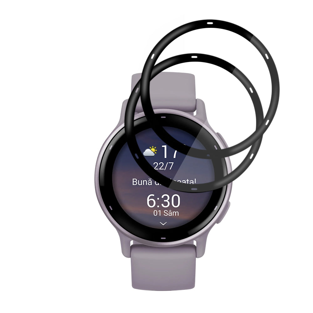 Folie de Protección Techsuit Nano Flex para Garmin Vivoactive 5, Set de 2 piezas, Plástico, Negra