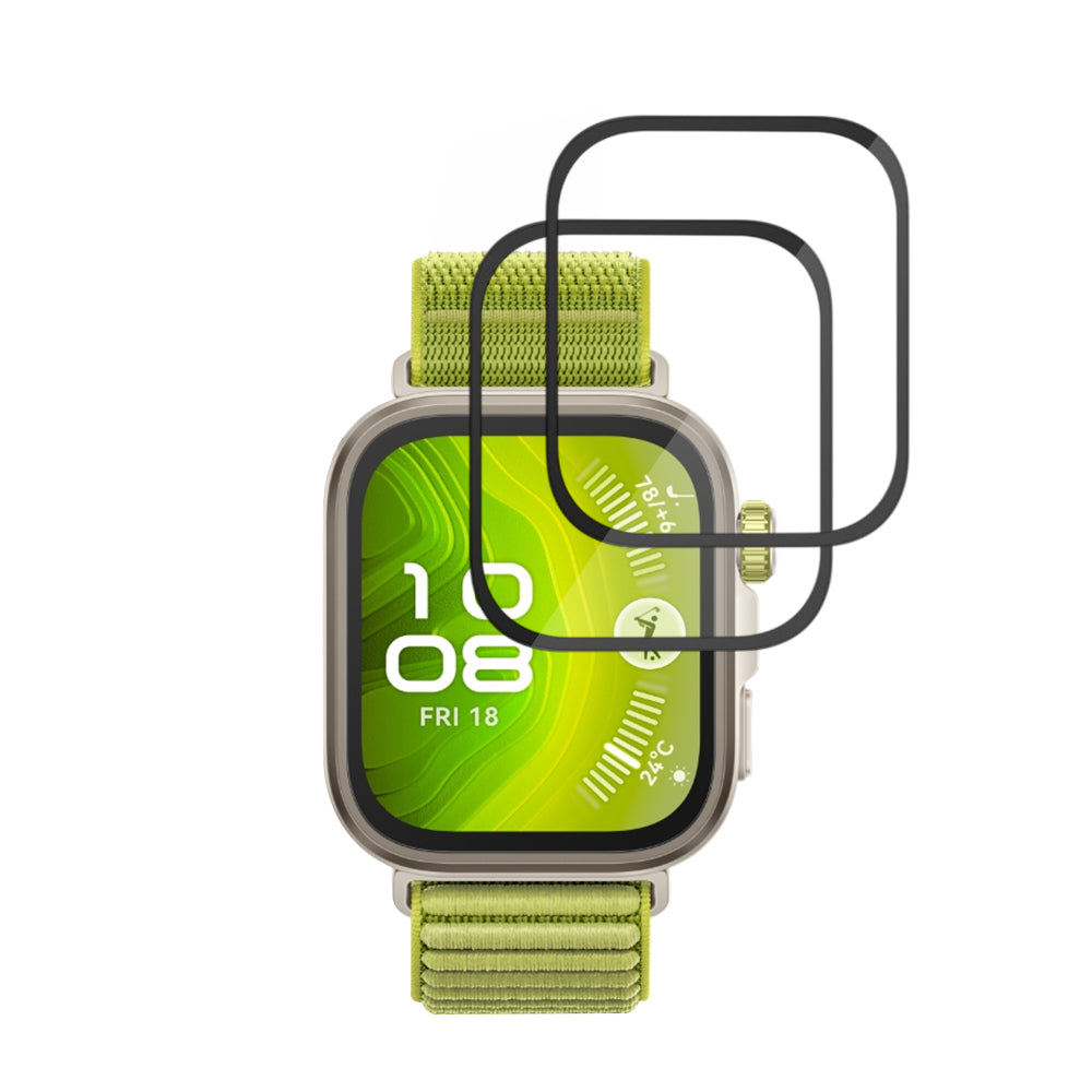 Folie de Protección Techsuit Nano Flex para Huawei Watch Fit 4 Pro, Set de 2 piezas, Plástico, Negra