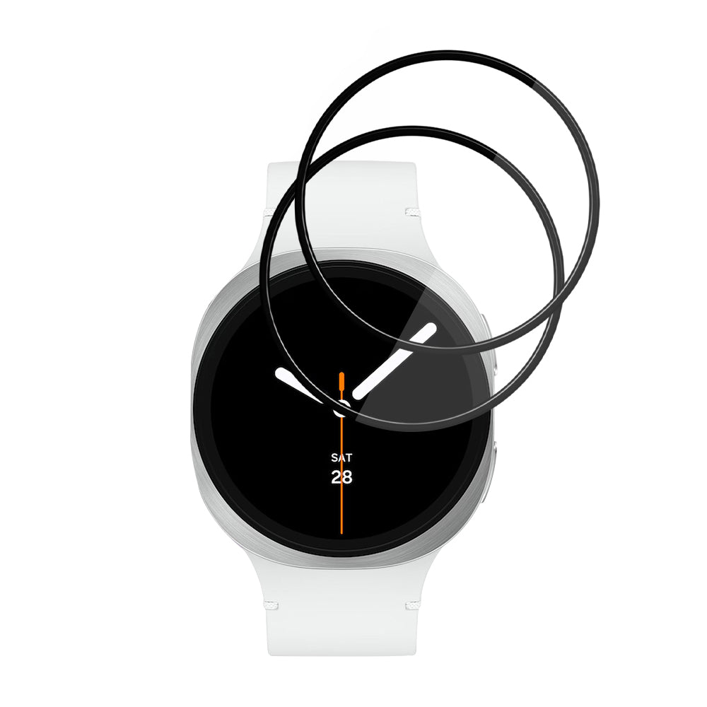 Folie de Protección Techsuit Nano Flex para Samsung Galaxy Watch8 44mm, Set de 2 piezas, Plástico, Negra