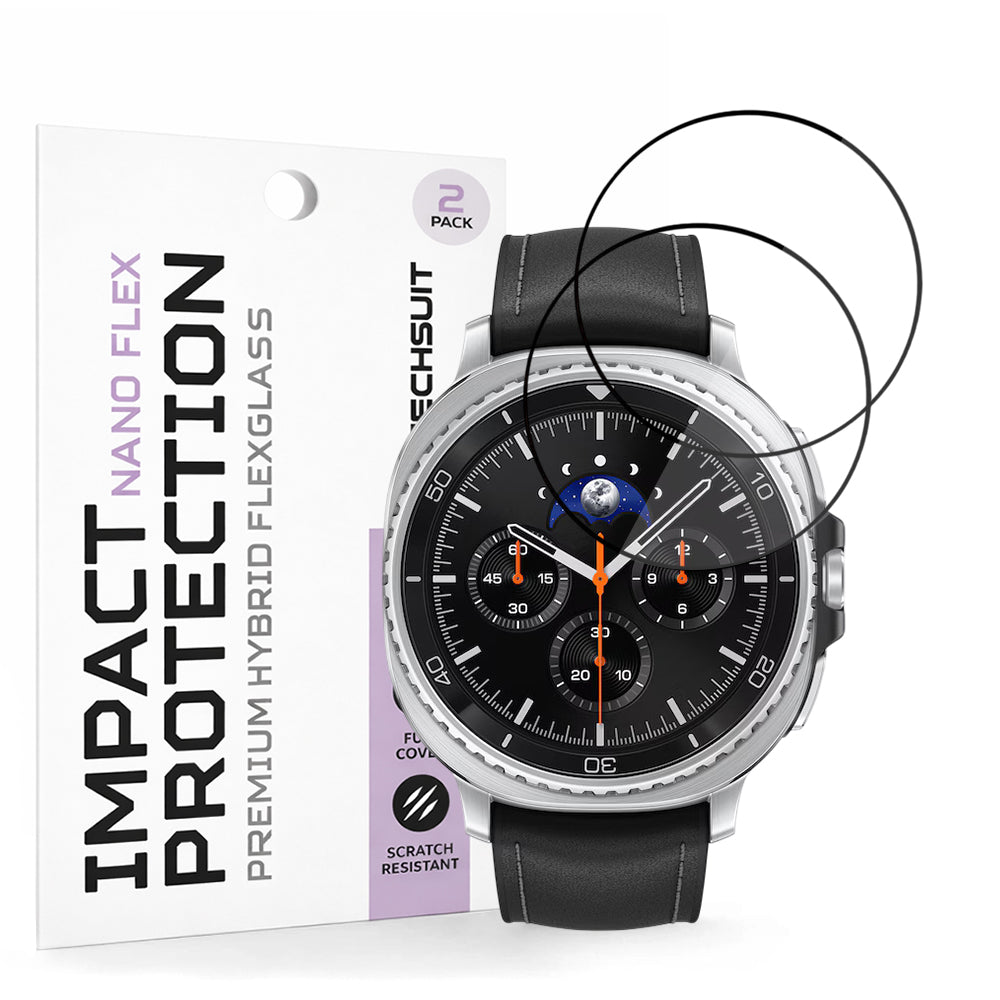 Techsuit Nano Flex Protection Film for Samsung Galaxy Watch8 Classic, Set of 2 Pieces, Plastic, Black