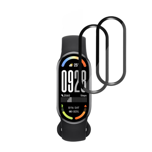 Folie de Protección Techsuit Nano Flex para Xiaomi Smart Band 10, Set de 2 piezas, Plástico, Negra
