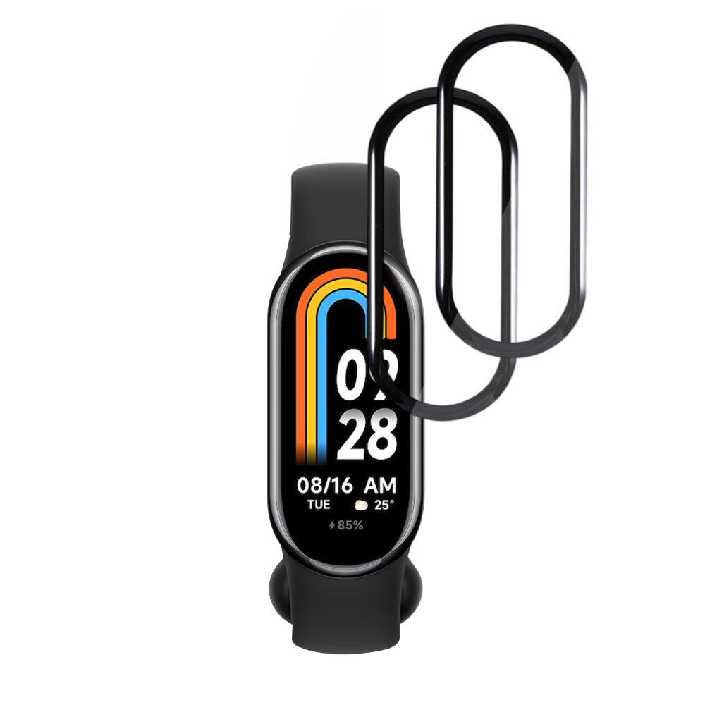 Folie de Protección Techsuit Nano Flex para Xiaomi Smart Band 8, Set de 2 piezas, Plástico, Negra