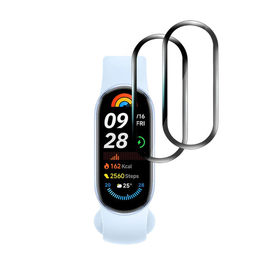 Folie de Protección Techsuit Nano Flex para Xiaomi Smart Band 9, Set de 2 piezas, Plástico, Negra