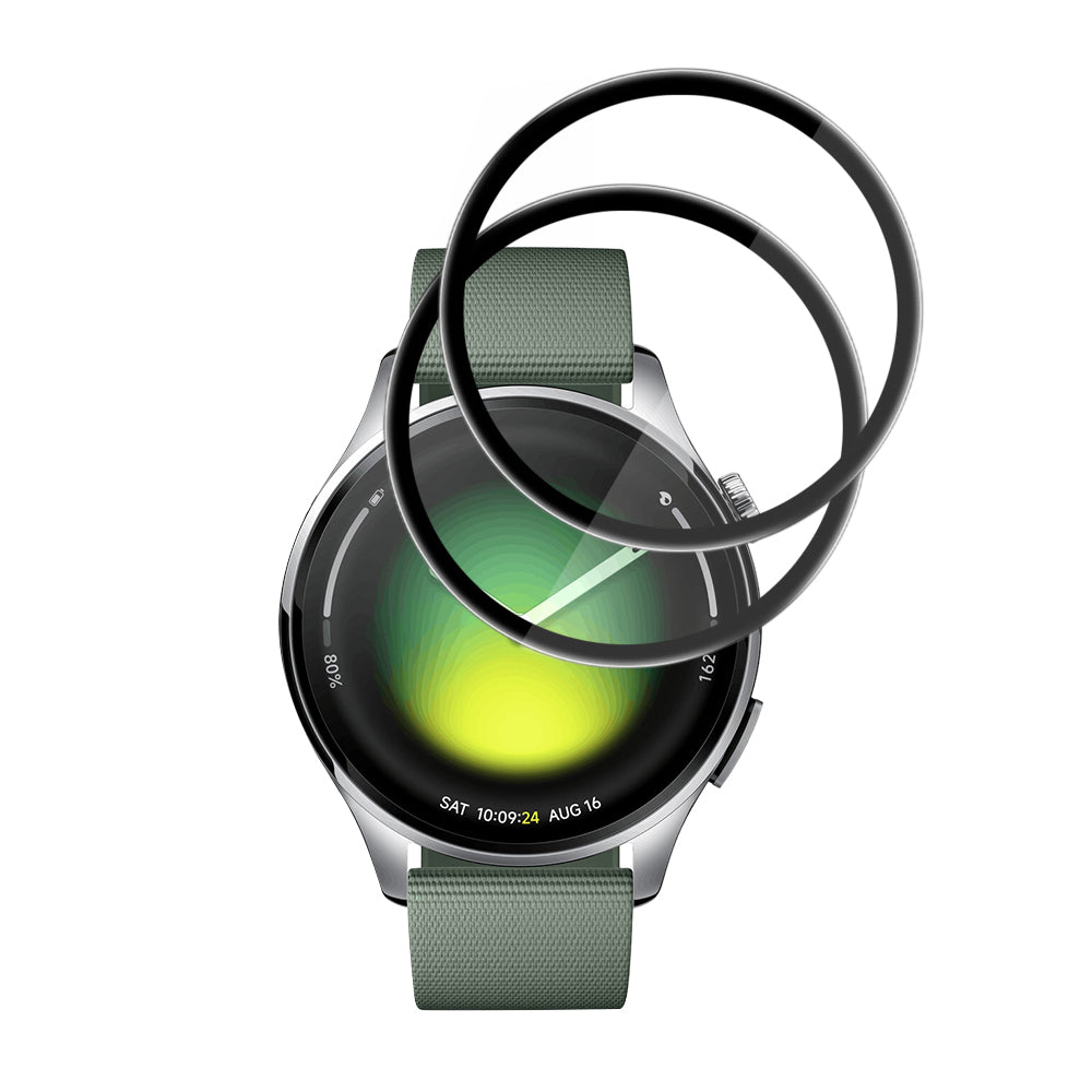 Folie de Protección Techsuit Nano Flex para Xiaomi Watch 5, Set de 2 piezas, Plástico, Negra