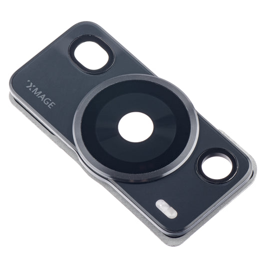 Rear Camera Glass Huawei P60 Pro, Wide + UltraWide + Telephoto + Blitz, with Frame, Black