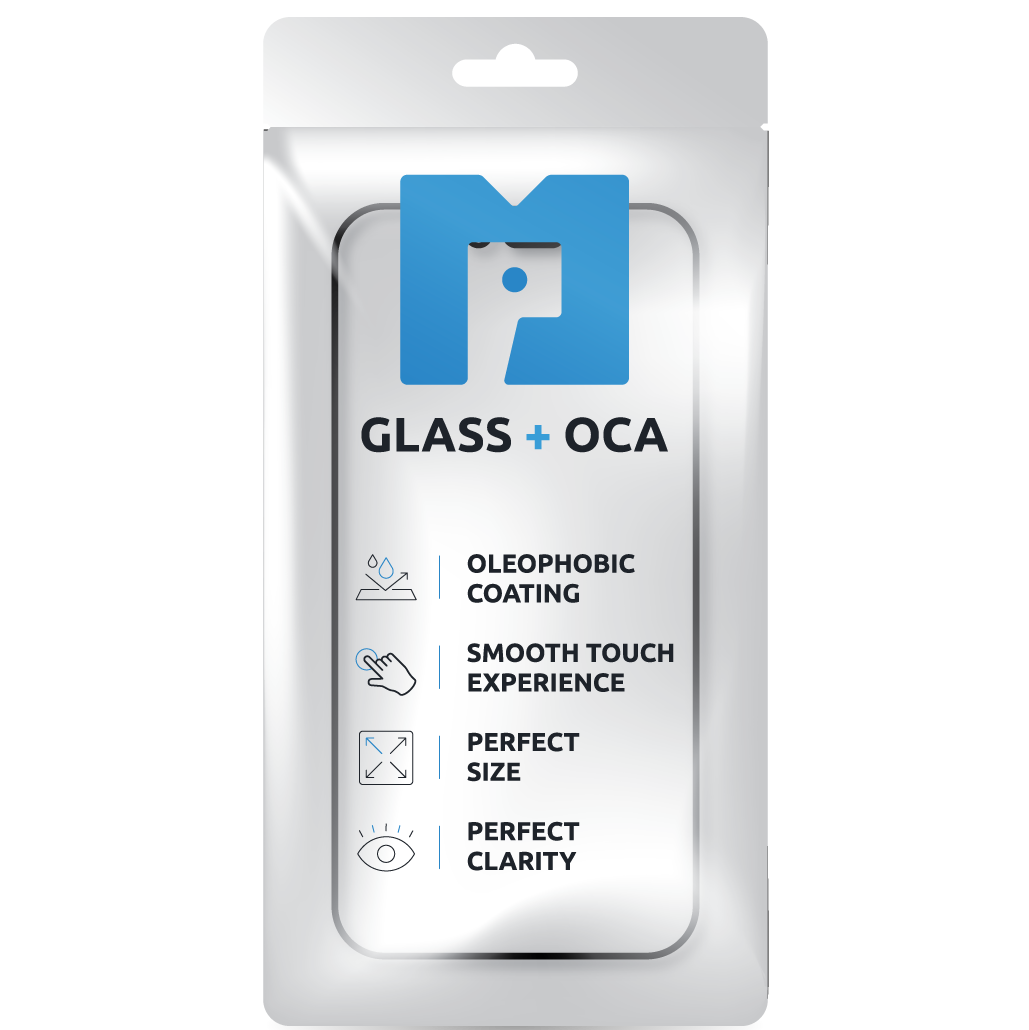 Cristal de Pantalla + OCA MP compatible con Apple iPhone 16e / 14, Negro