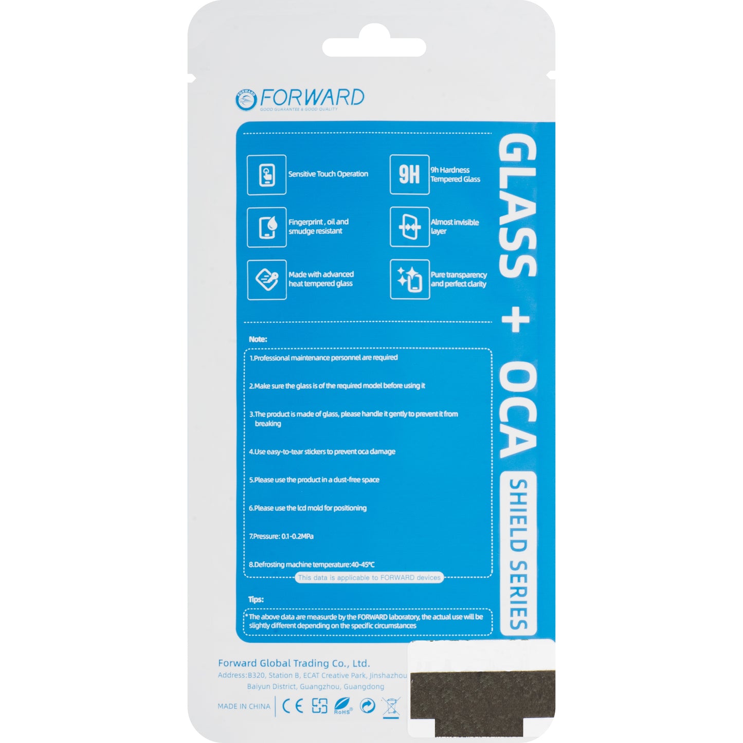 Cristal de pantalla + OCA Forward Shield para Samsung Galaxy S24 S921, Negro