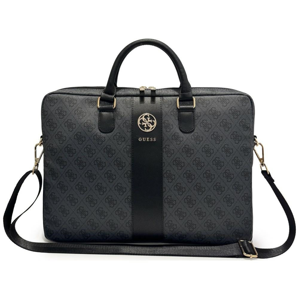 Bolso Guess 4G Round Classic Logo para Laptop 16 pulgadas, Negro