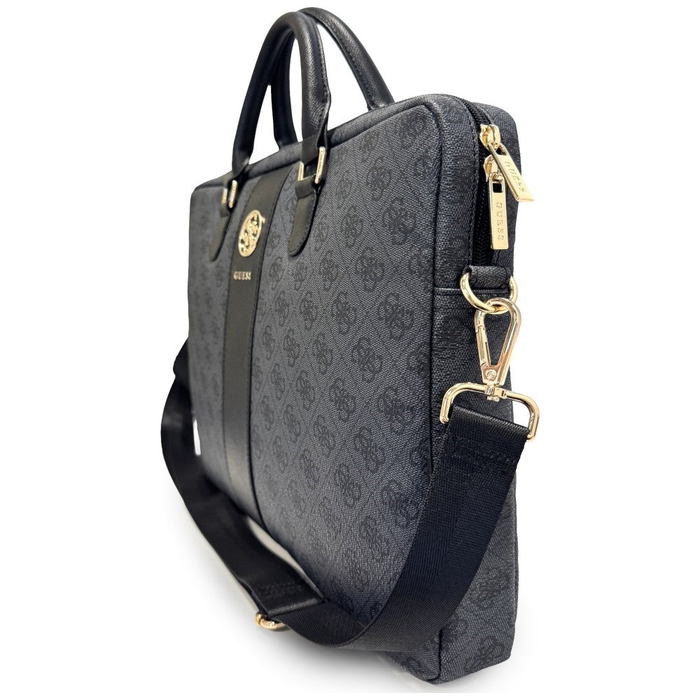 Bolso Guess 4G Round Classic Logo para Laptop 16 pulgadas, Negro