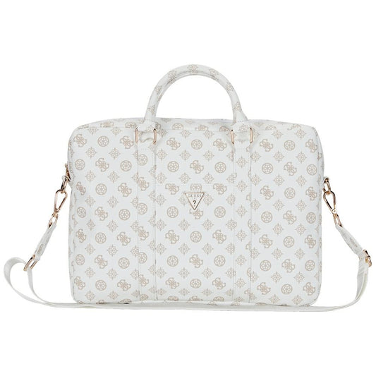 Bolso Guess Peony Triangle Logo para Laptop 16 pulgadas, Blanco