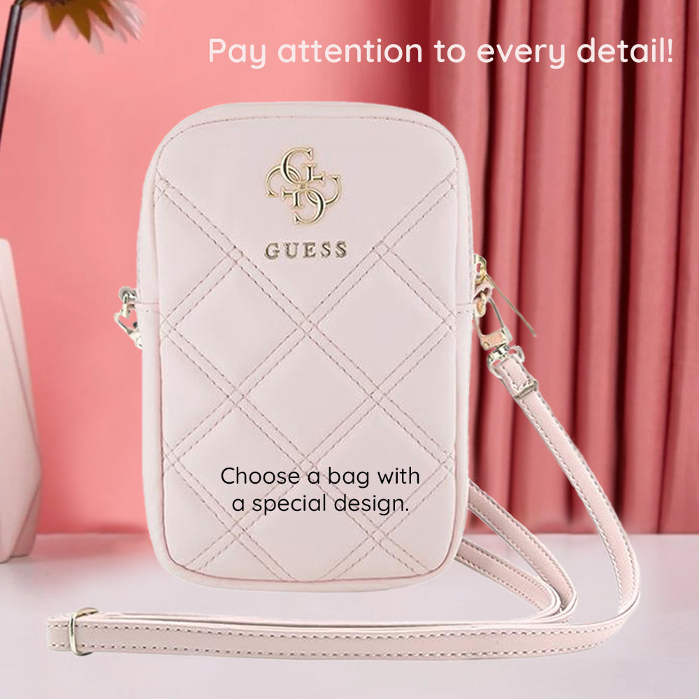 Bolso Universal para Teléfono, Guess, Quilted 4G, Negro