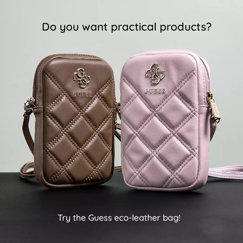 Bolso Universal para Teléfono, Guess, Quilted 4G, Negro