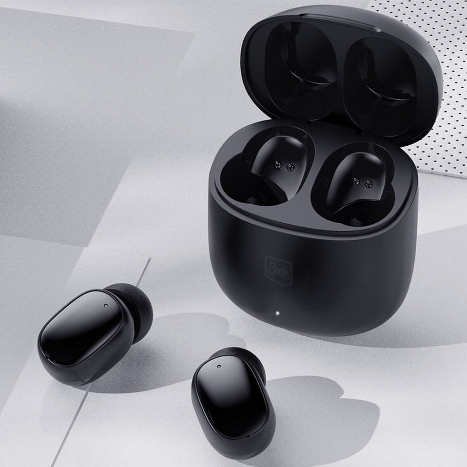 Manos libres Bluetooth 3MK FlowBuds, TWS, Negro