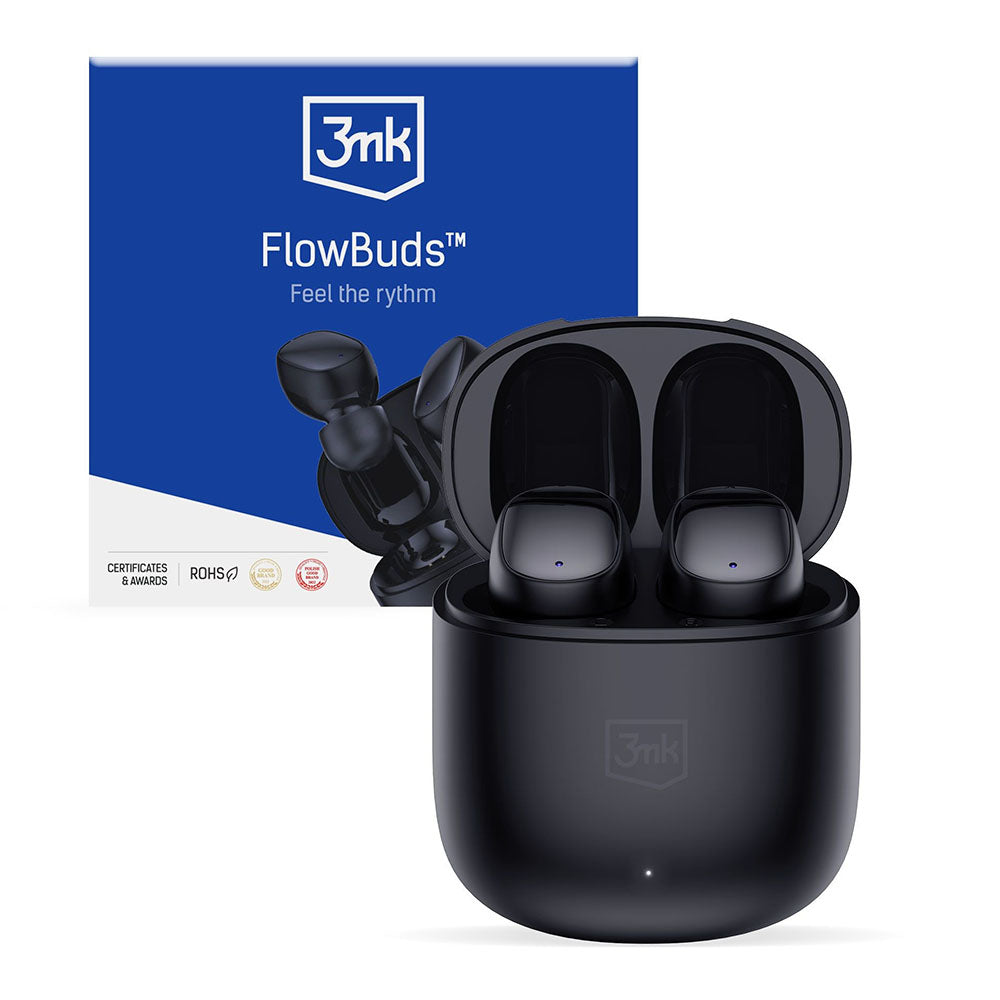 Manos libres Bluetooth 3MK FlowBuds, TWS, Negro