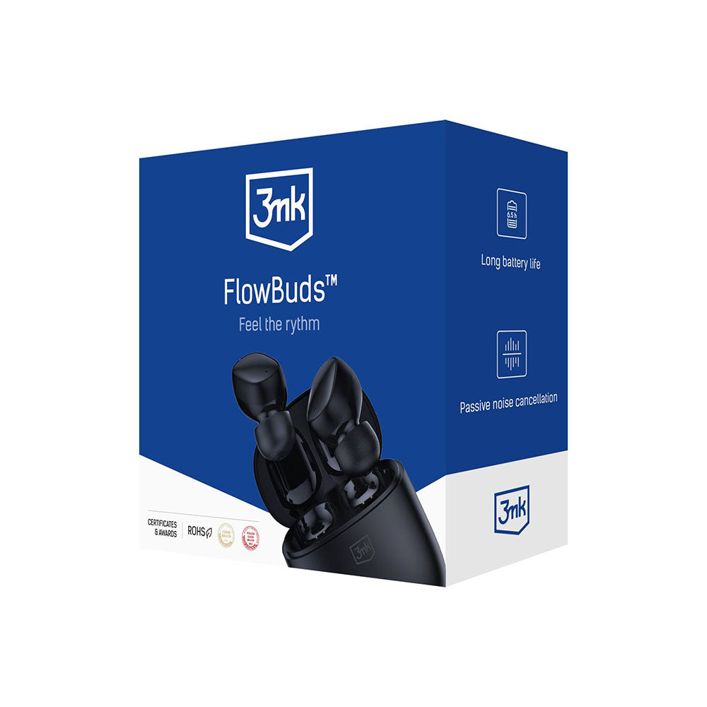 Manos libres Bluetooth 3MK FlowBuds, TWS, Negro