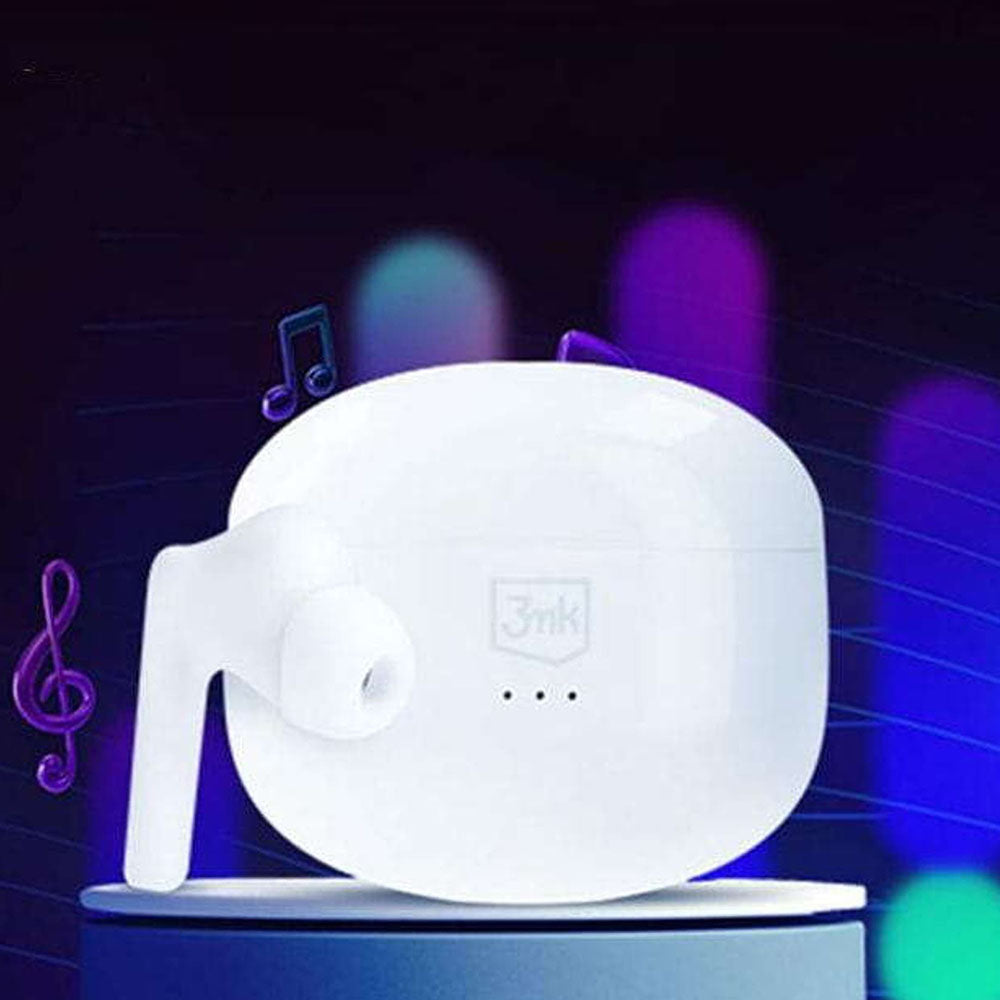 Manos libres Bluetooth 3MK LIFEPODS, TWS, ANC, Blanco
