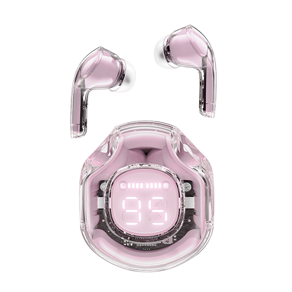 Manos libres Bluetooth Acefast T8, TWS, Rosa