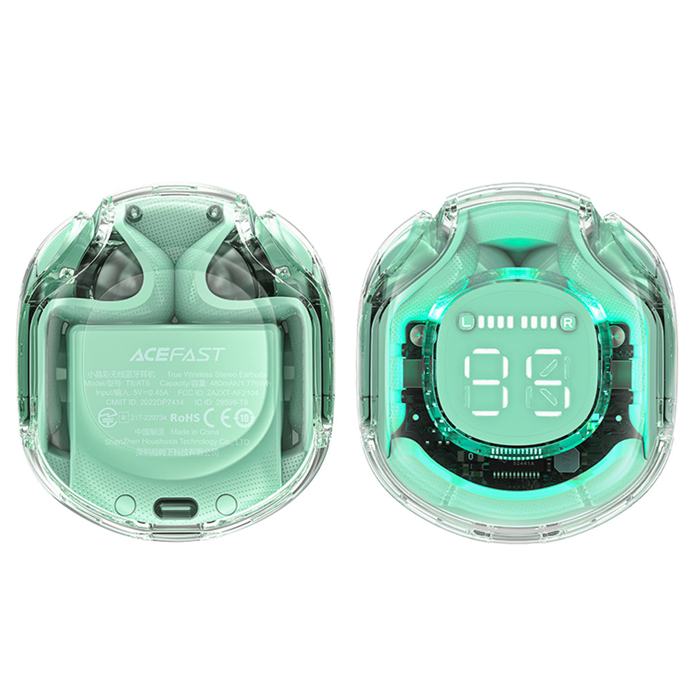 Manos libres Bluetooth Acefast T8, TWS, Verde
