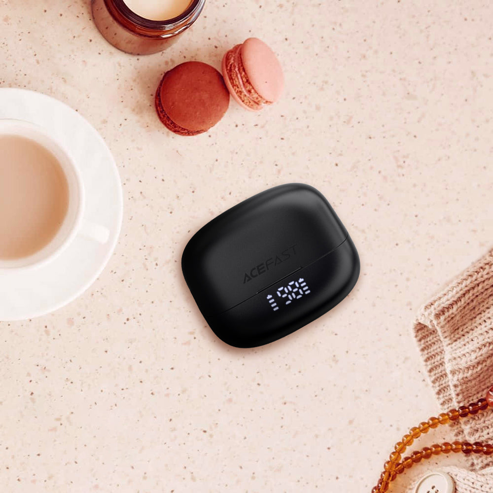 Manos libres Bluetooth Acefast W1, TWS, Negro