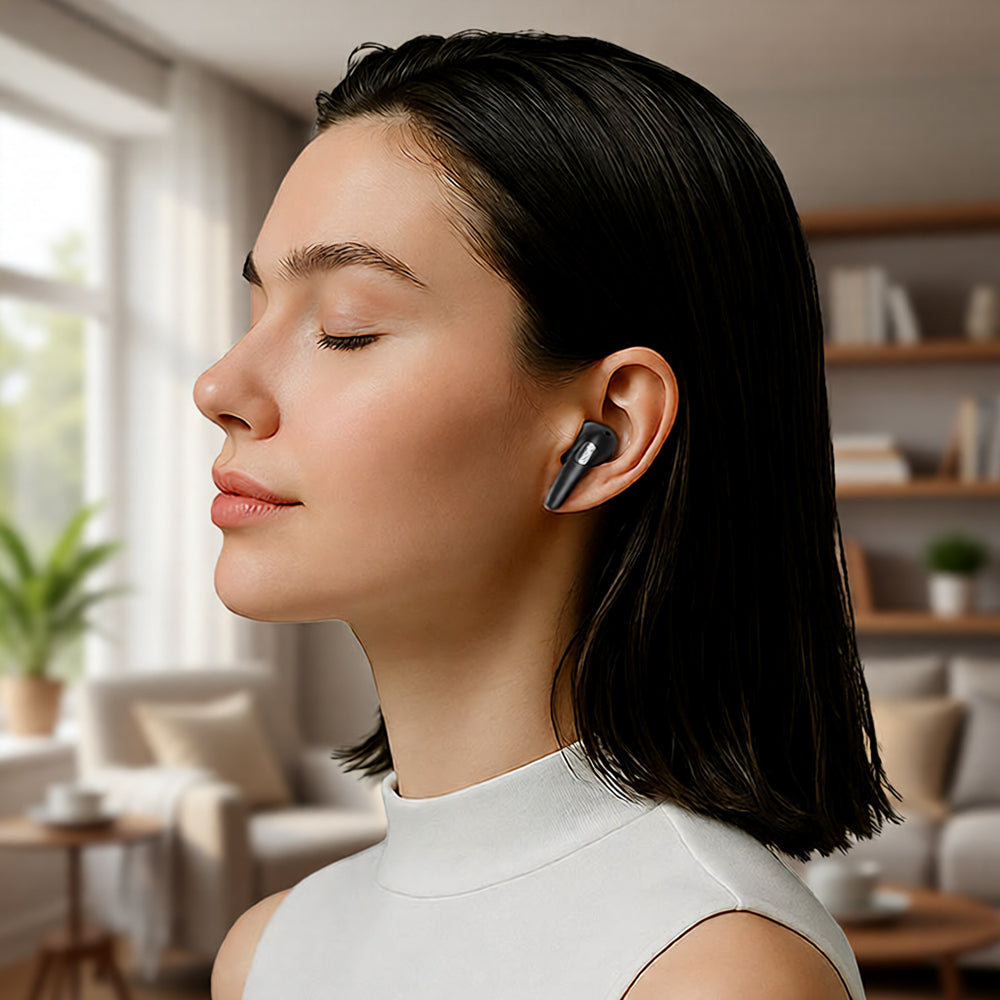 Manos libres Bluetooth Acefast W3, TWS, ANC, Negro
