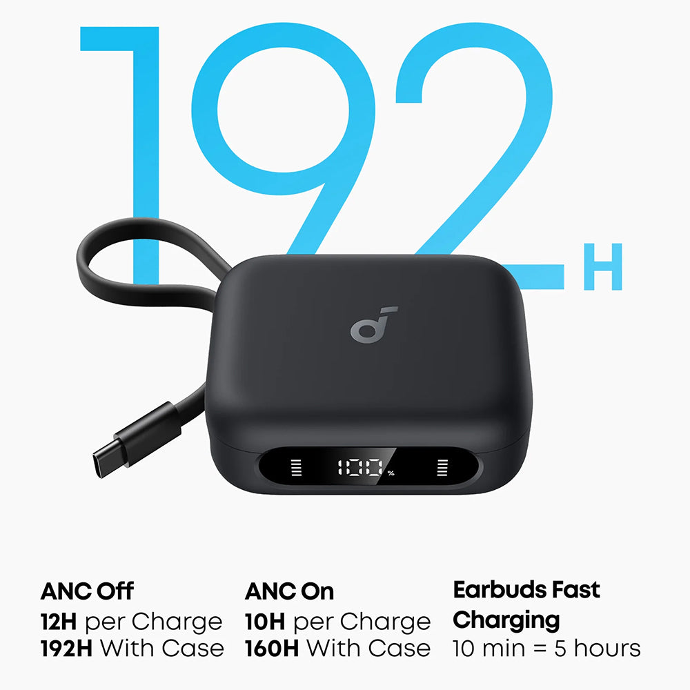 Handsfree Bluetooth Anker P41i, TWS, ANC, Negro A3937G11