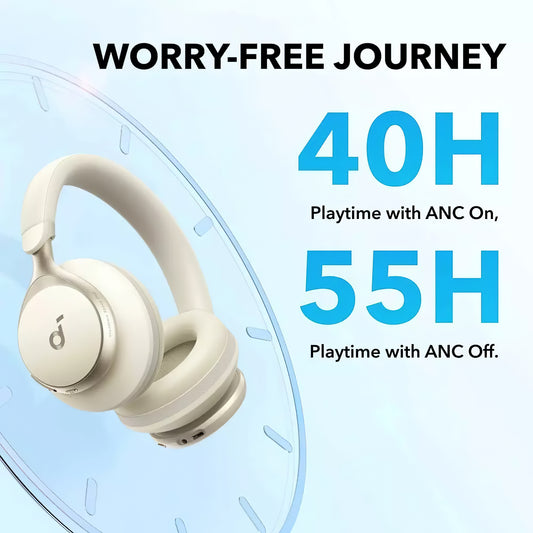 Manos libres Bluetooth Anker SoundCore Space On, Multipunto, A2DP, ANC, Blanco A3035G21