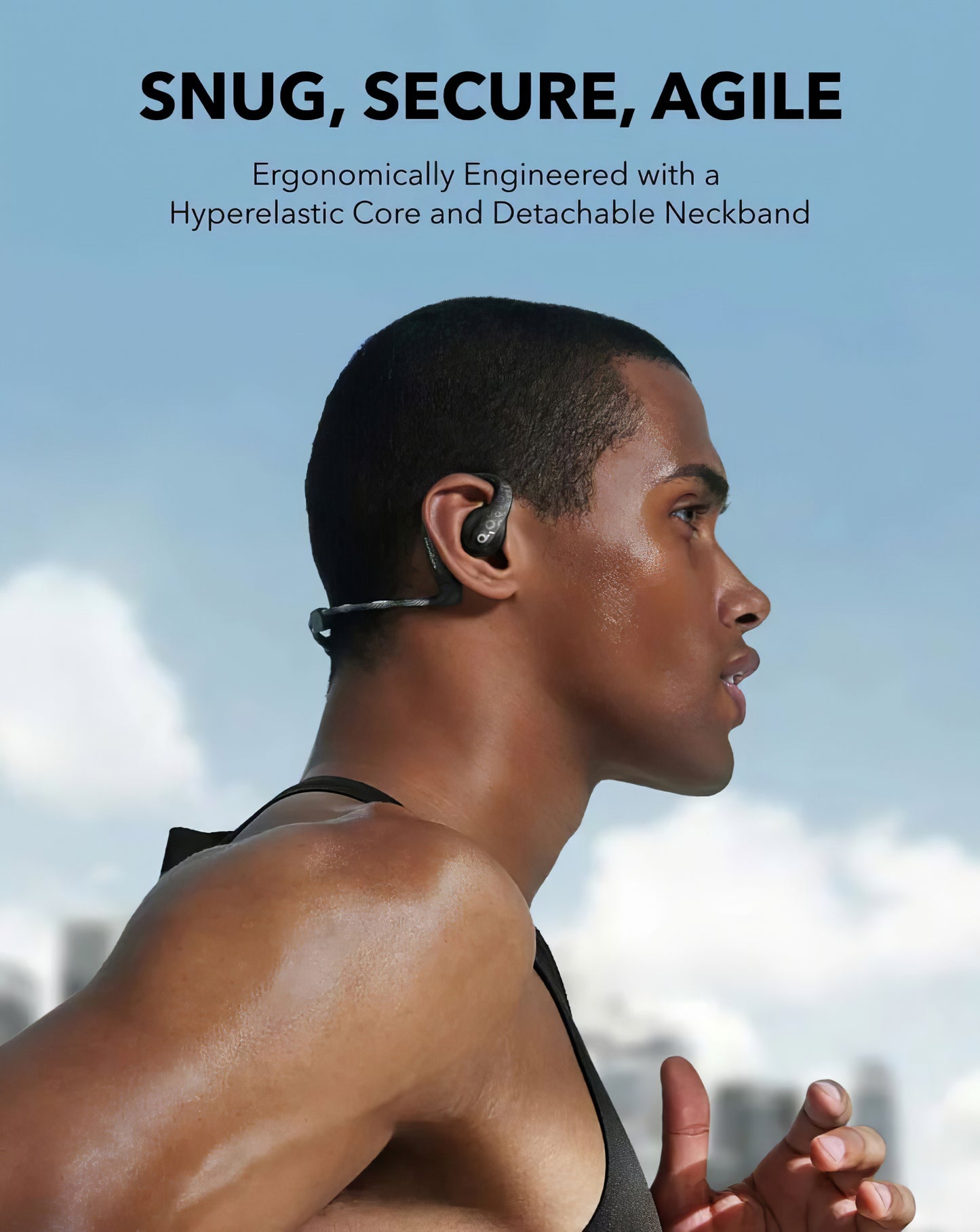 Manos libres Bluetooth Anker Soundcore AeroFit Pro, TWS, Negro A3871G11