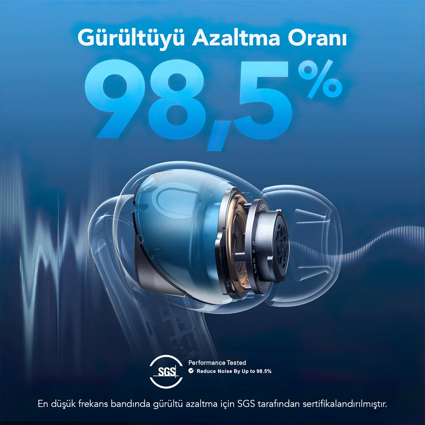 Manos libres Bluetooth Anker SoundCore Liberty 4 NC, TWS, ANC, MultiPoint, Azul A3947G31