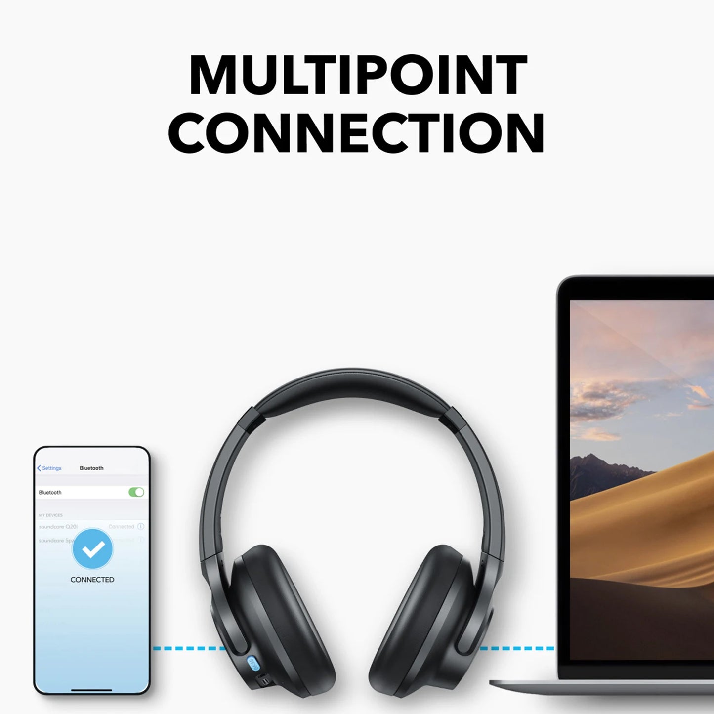 Handsfree Bluetooth Anker Soundcore Q11i, MultiPoint, A2DP, Gris A3005GA1