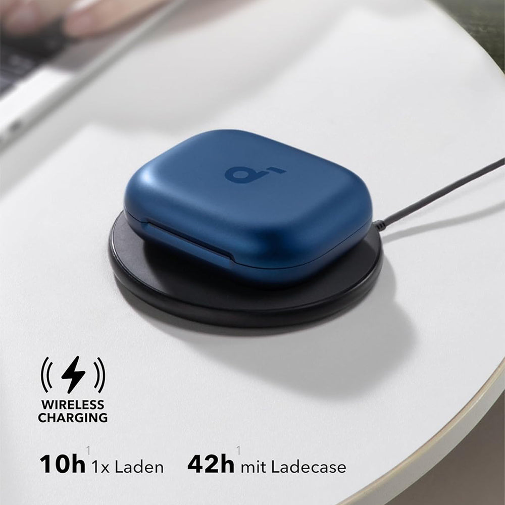 Manos libres Bluetooth Anker SoundCore AeroFit 2, TWS, Azul A3874G31