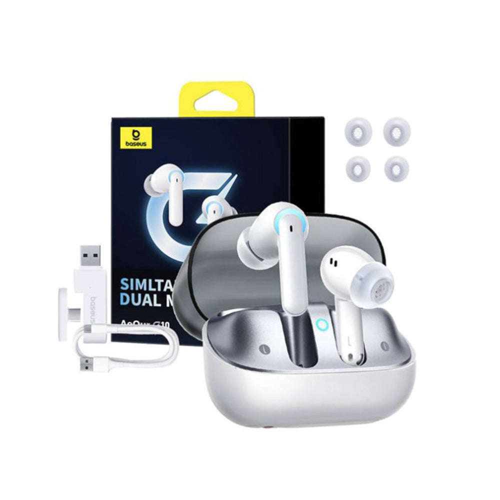 Handsfree Bluetooth Baseus AeQur G10, TWS, Blanco A00055400221-00