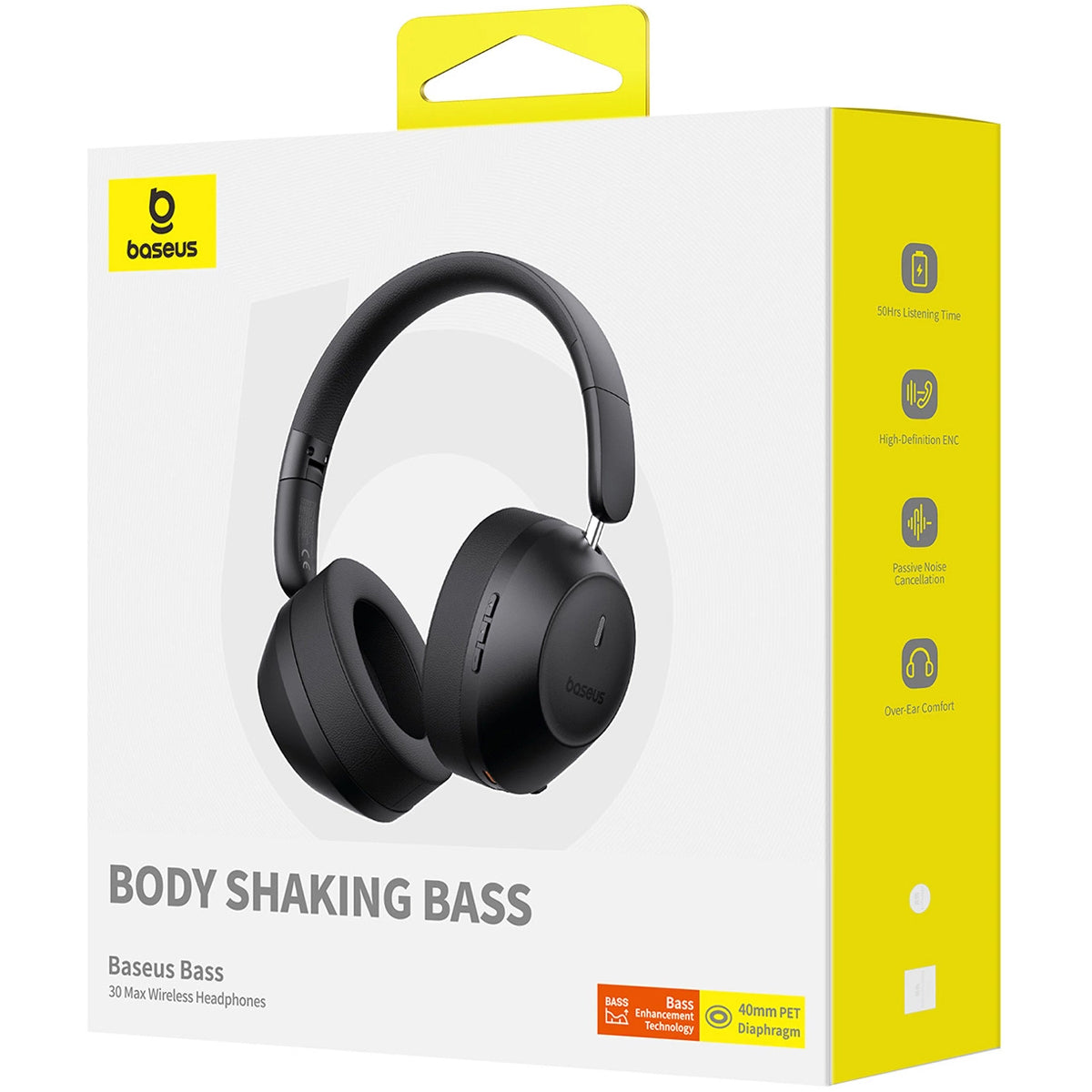 Manos libres Bluetooth Baseus Bass 30 Max, A2DP, Negro A00070700121-00