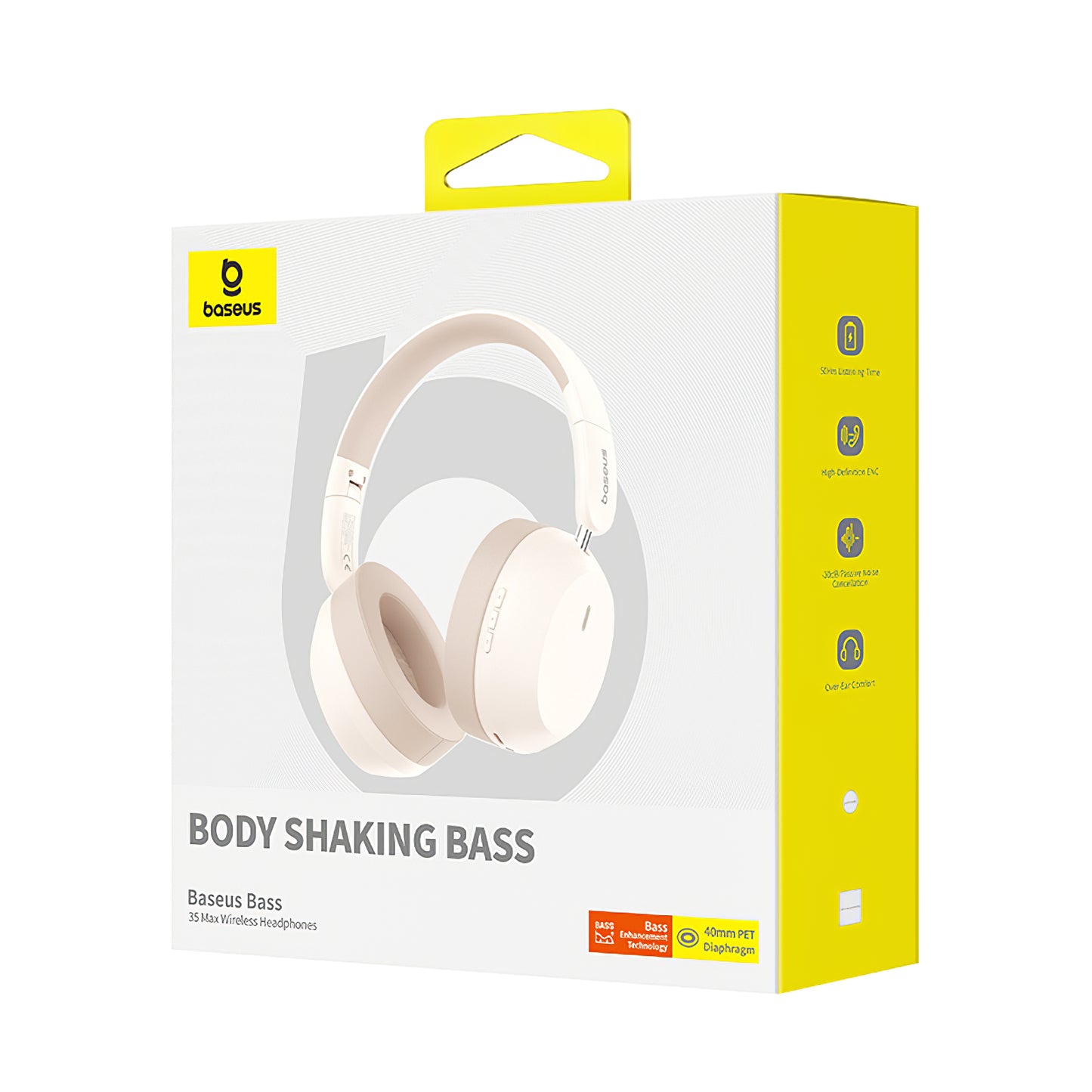 Handsfree Bluetooth Baseus Bass 35 Max, A2DP, Blanco A00070800221-00