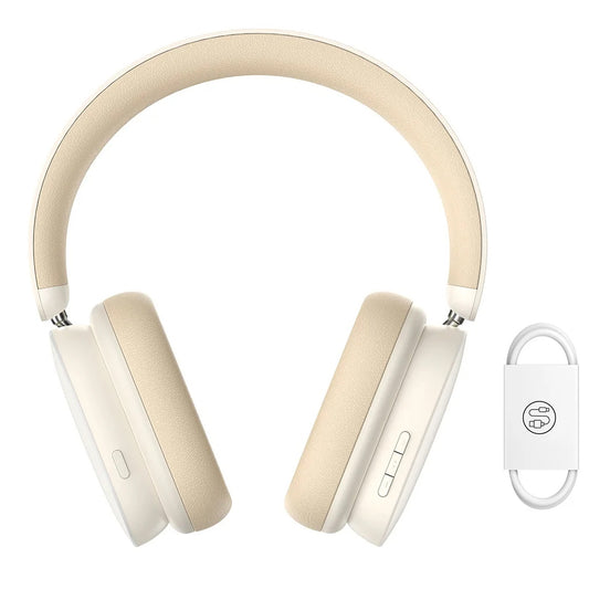 Manos libres Bluetooth Baseus Bowie H1, A2DP, ANC, Crema NGTW230202