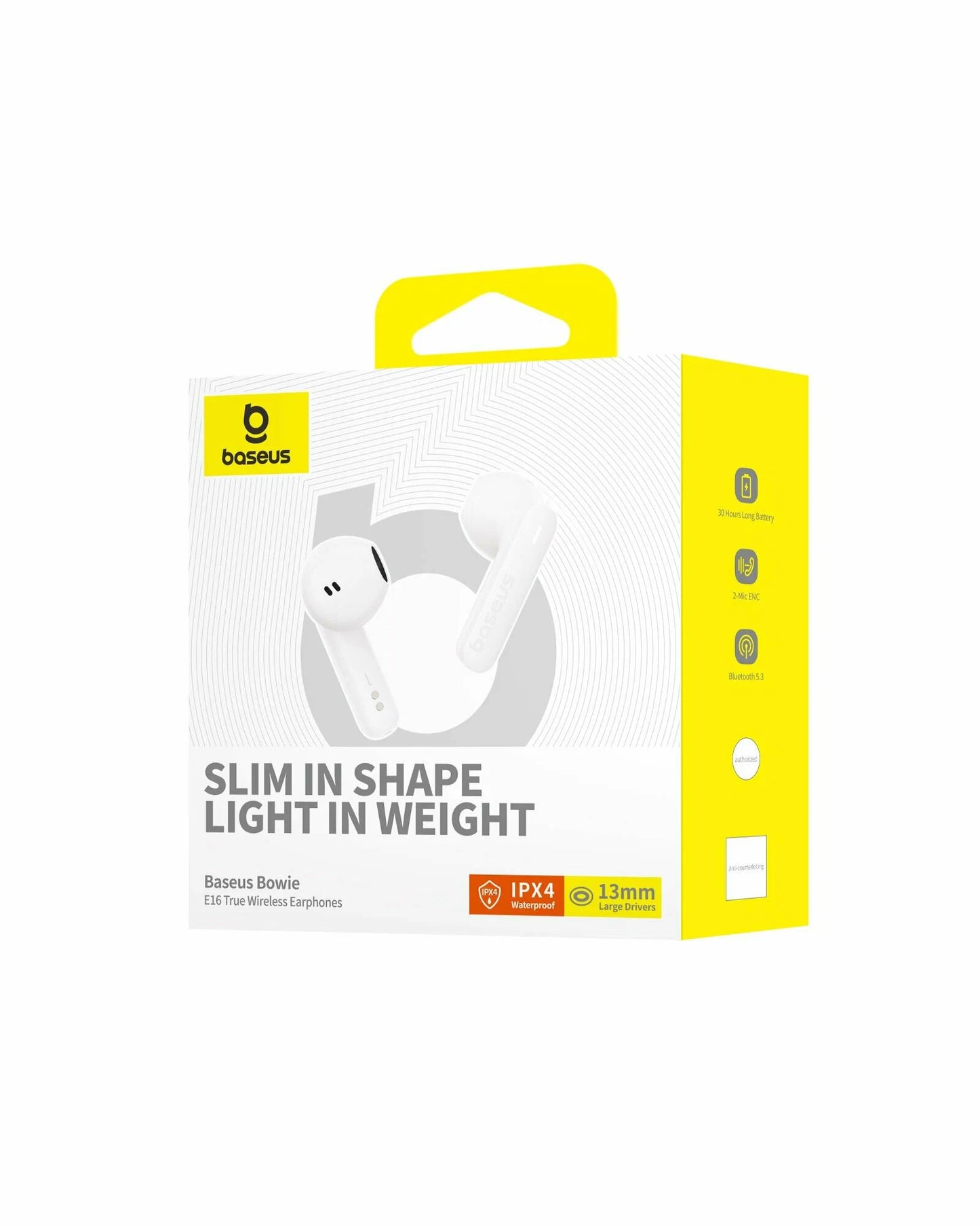 Manos libres Bluetooth Baseus Bowie E16, TWS, Blanco A00061900223-00