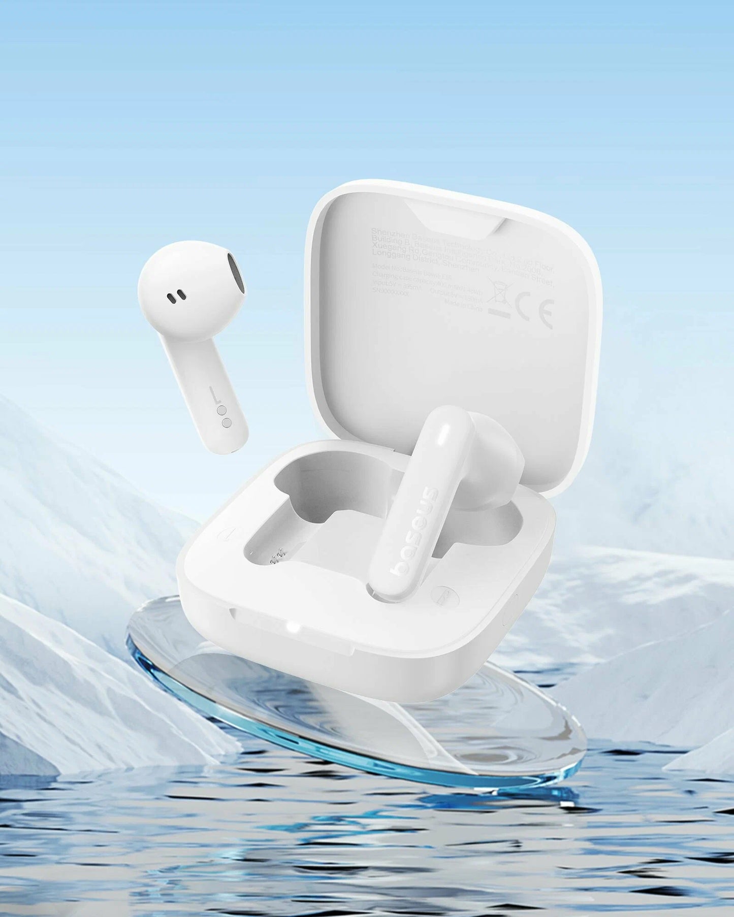 Manos libres Bluetooth Baseus Bowie E16, TWS, Blanco A00061900223-00