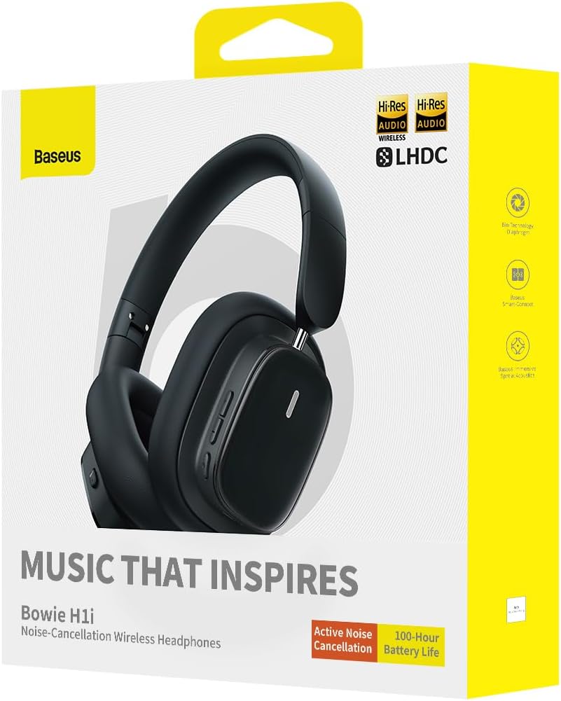 Manos libres Bluetooth Baseus Bowie H1i, A2DP, ANC, Negro A00050402113-00