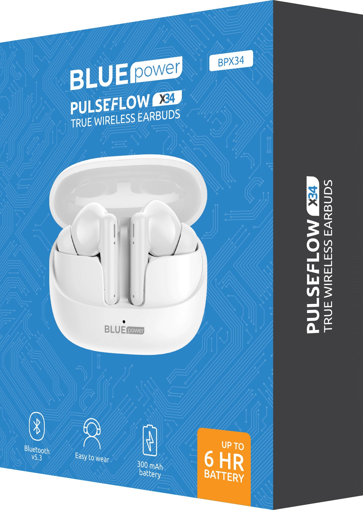 Manos libres Bluetooth Blue Power BPX34, TWS, Blanco