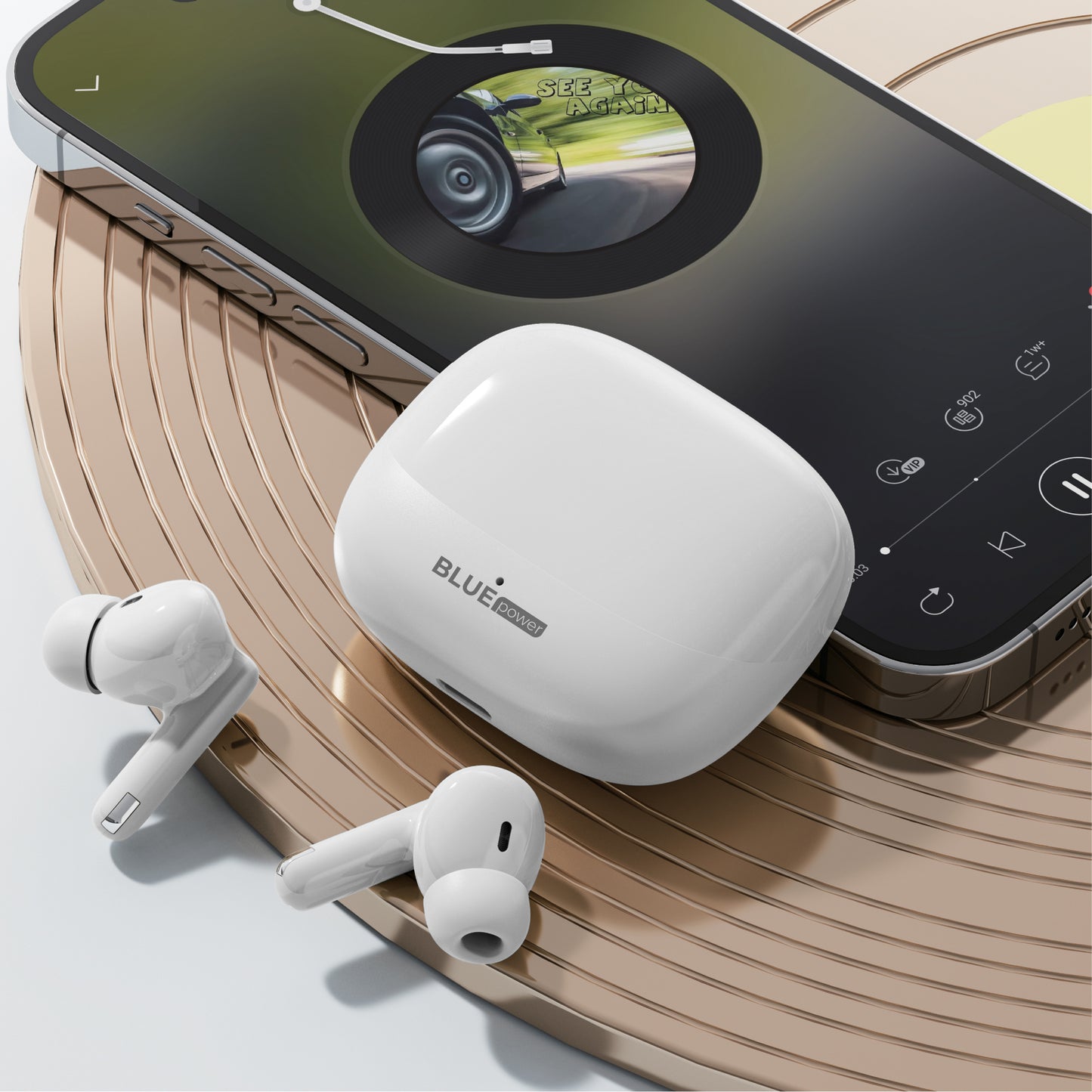 Manos libres Bluetooth Blue Power BPX34, TWS, Blanco