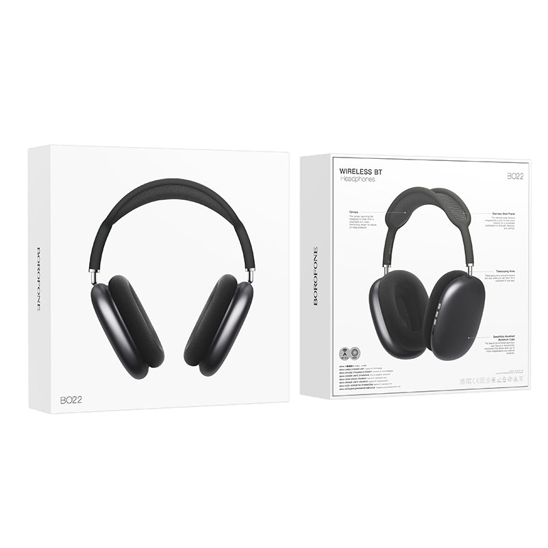 Manos libres Bluetooth Borofone BO22 Elegant, A2DP, Gris