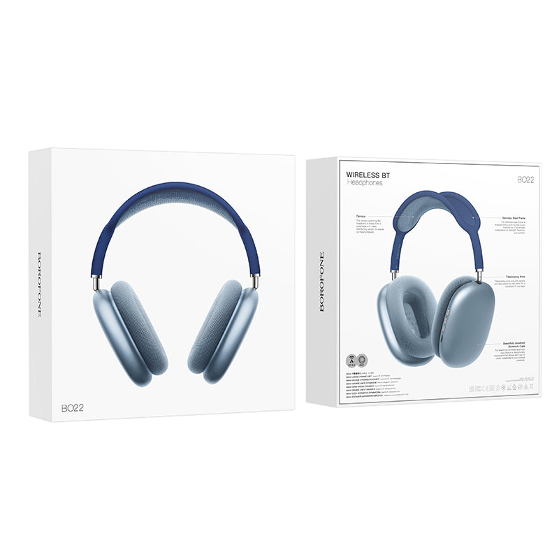 Auriculares Bluetooth Borofone BO22 Elegant, A2DP, azul