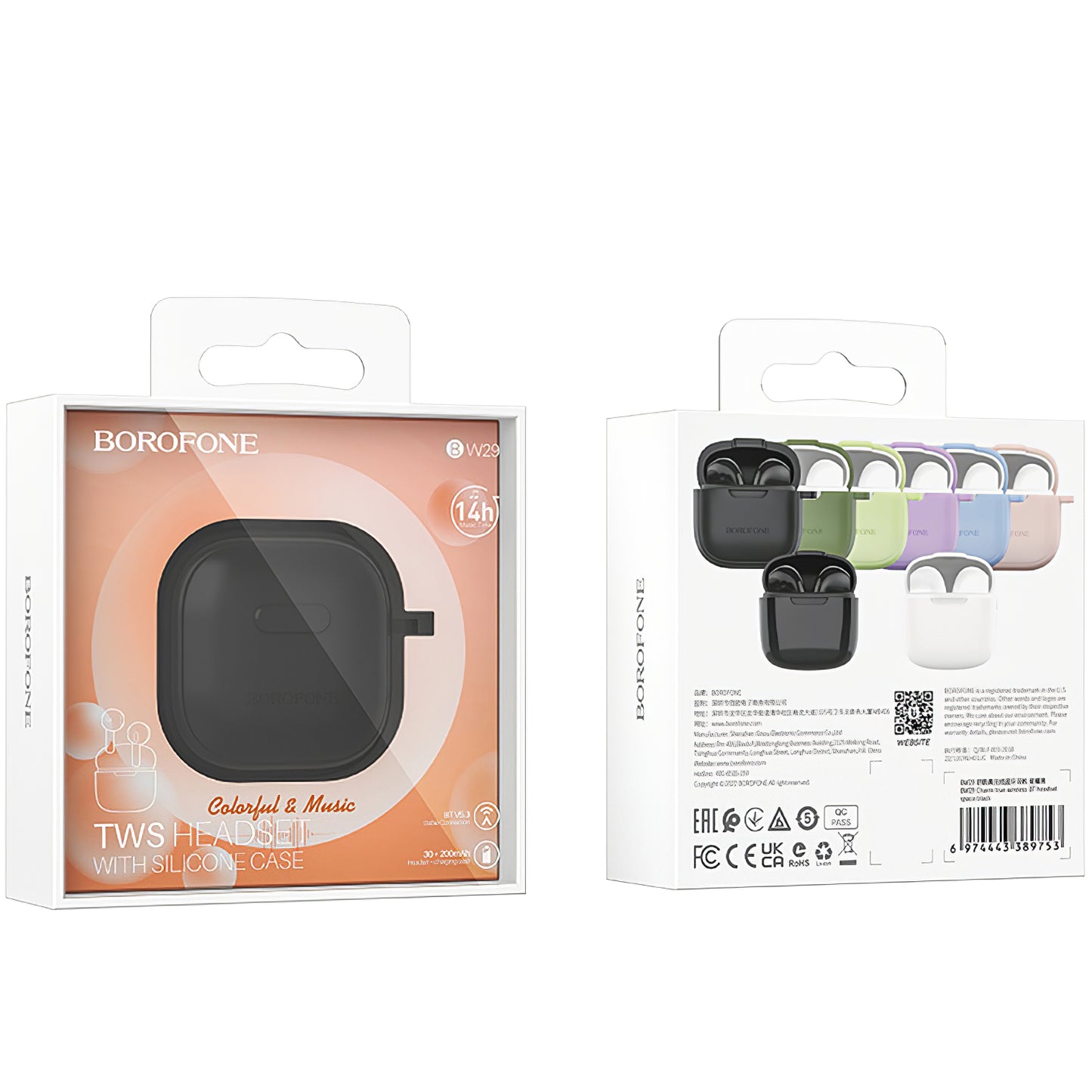 Auricular manos libres Bluetooth BW29, TWS, negro