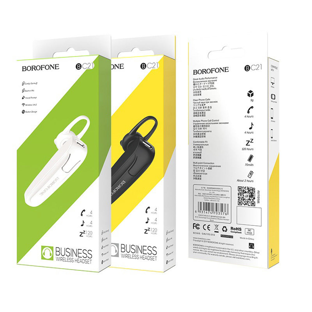 Manos libres Bluetooth Borofone Encourage BC21, MultiPoint, A2DP, Negro