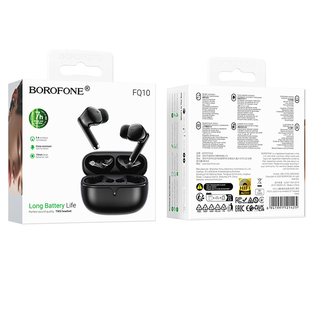 Manos libres Bluetooth Borofone FQ10 Joyful, TWS, Negro